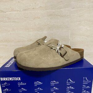 Birkenstock Boston Taupe Suede Clog Sandal